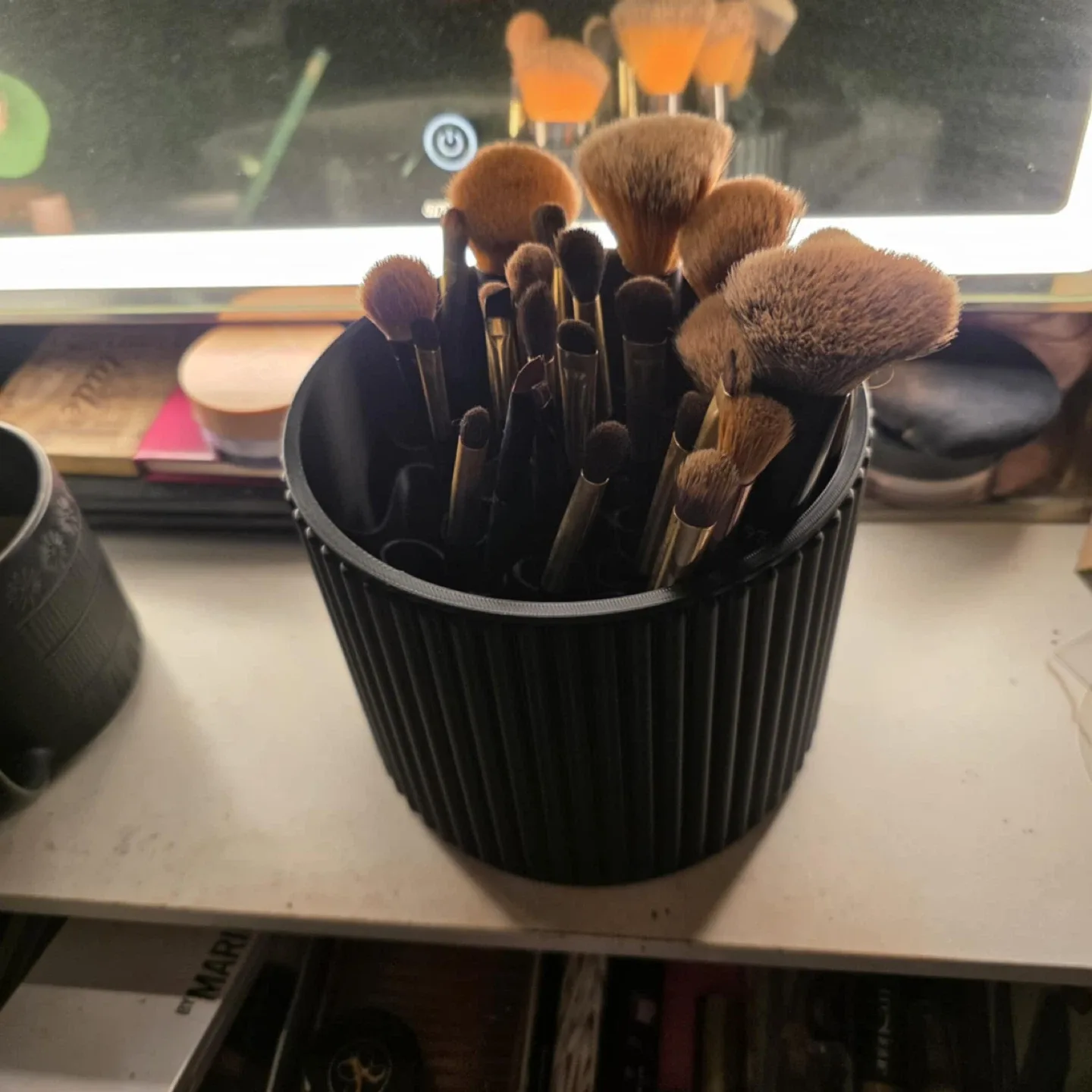 Black Makeup Brush Holder