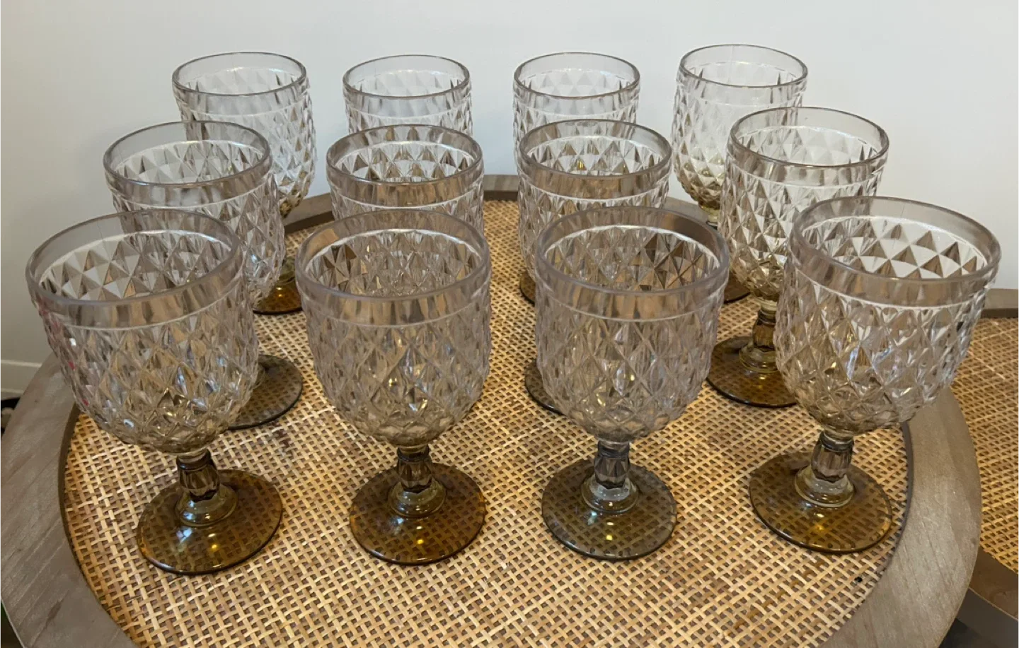 Set of 12 vintage acrylic glasses