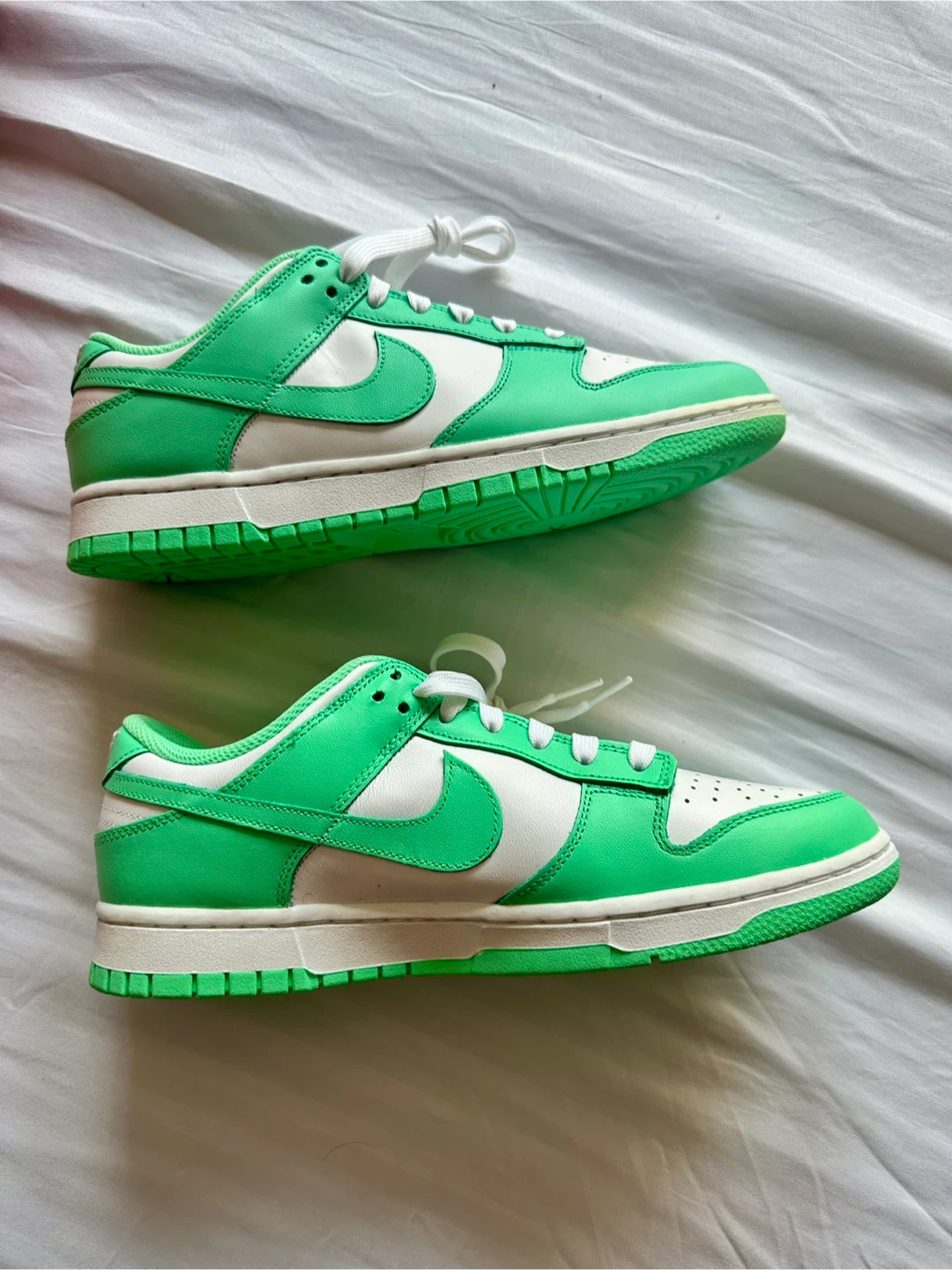 Nike Dunk Low White/Green Glow Women's Size 10 US - photo 4