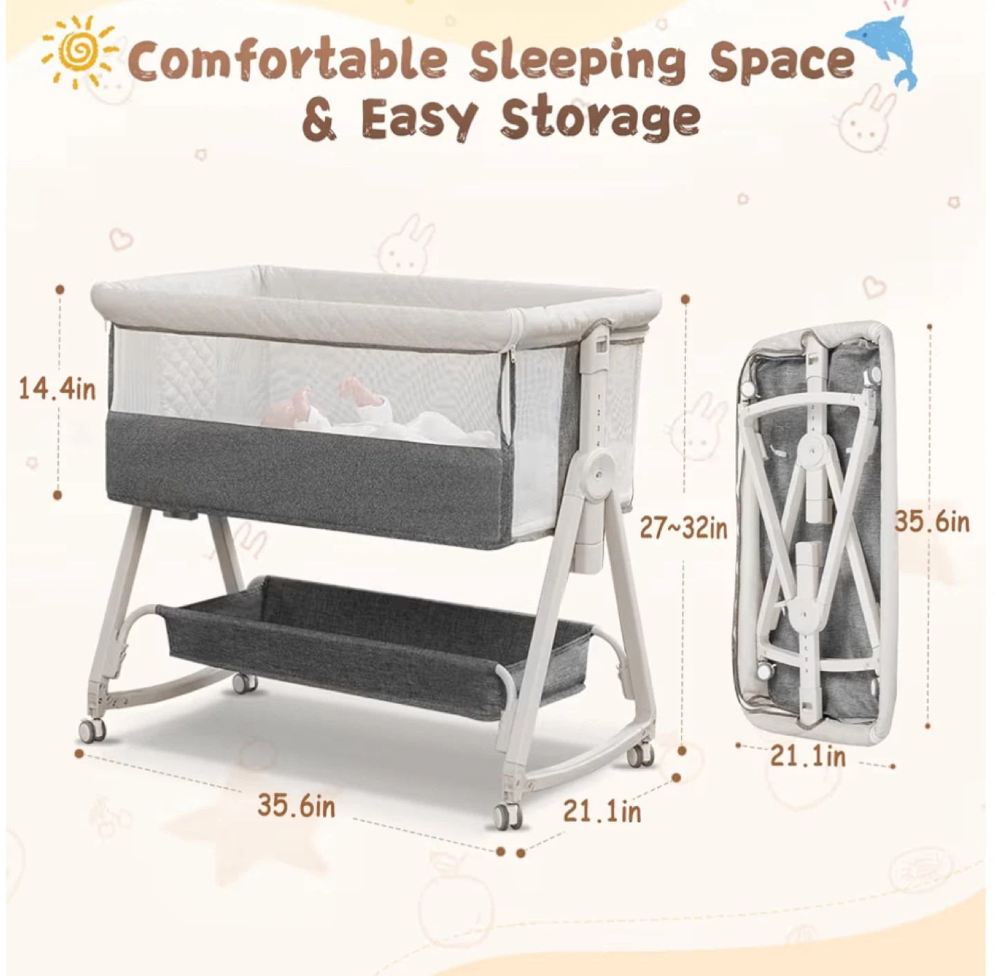 Baby bedside bassinet - photo 3