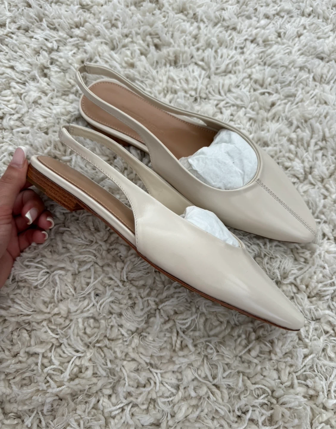 Premium Genuine Leather Slingback Flats – Size 37 (Brand New - photo 4