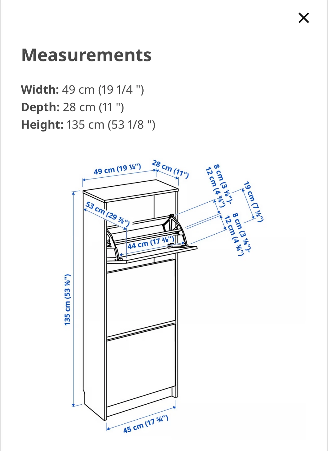 IKEA BISSA Shoe Cabinet - Brown, Like New! - photo 3