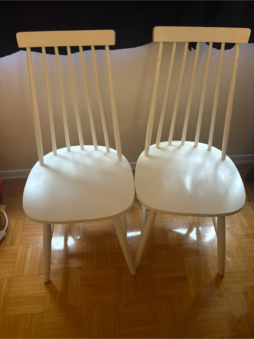 White Dining Chairs (Pair)