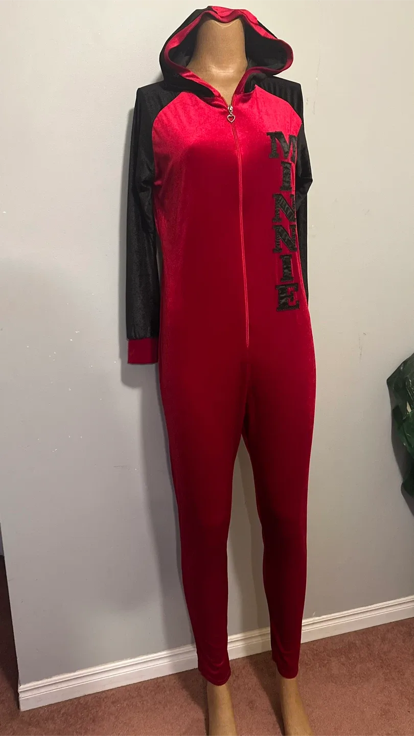 Minnie Mouse Red Velour Jumpsuits S/M image indicator(2)