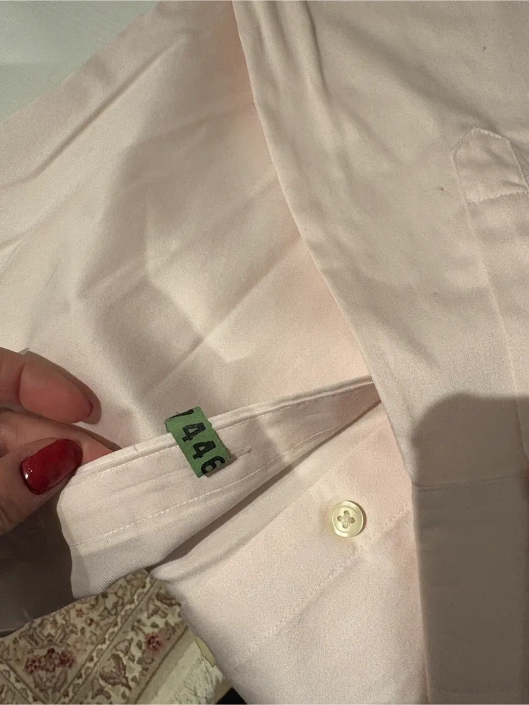 Banana Republic Pink Stretch Shirt - Size 10 image indicator(3)