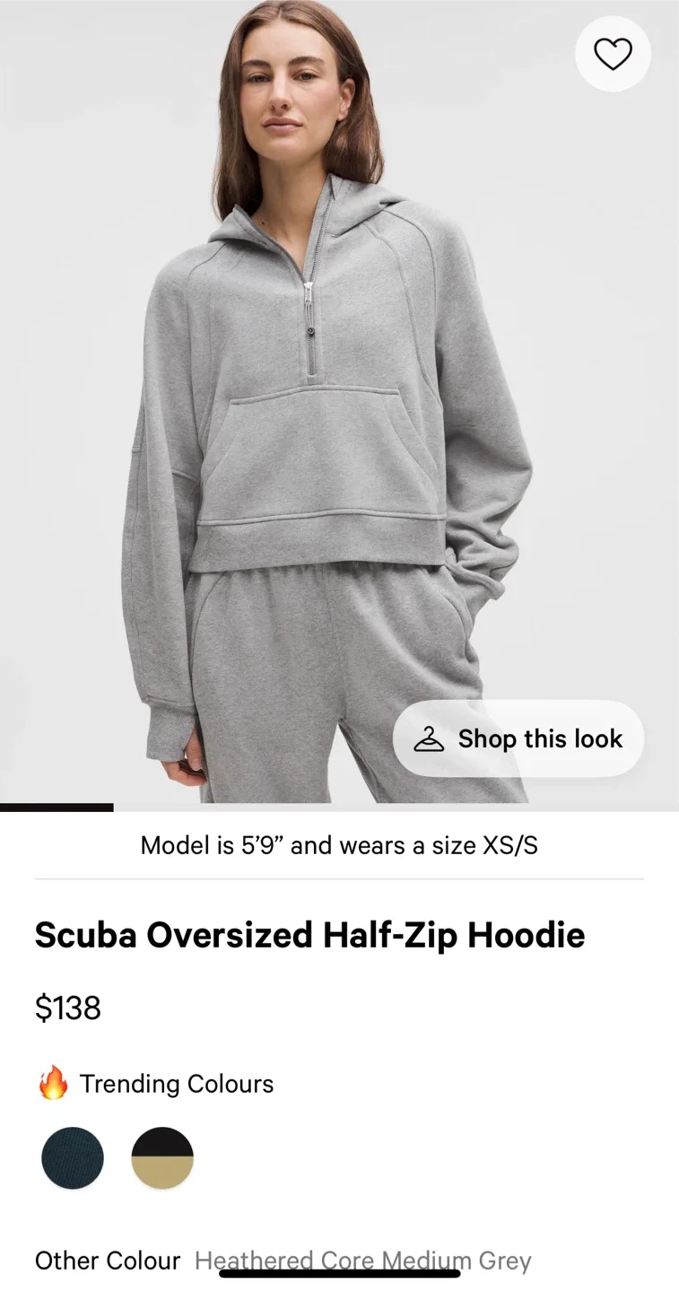 Lululemon Scuba Oversized Half-Zip Hoodie - XS/S image indicator(2)
