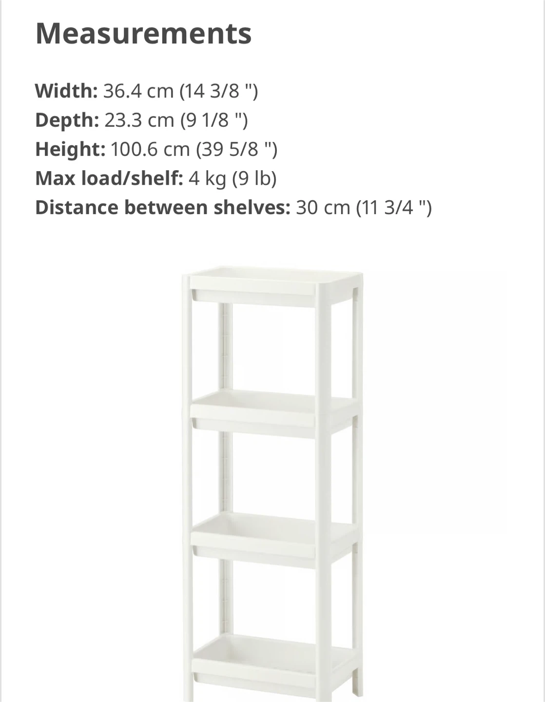 IKEA Vesken White Shelving Unit - photo 4