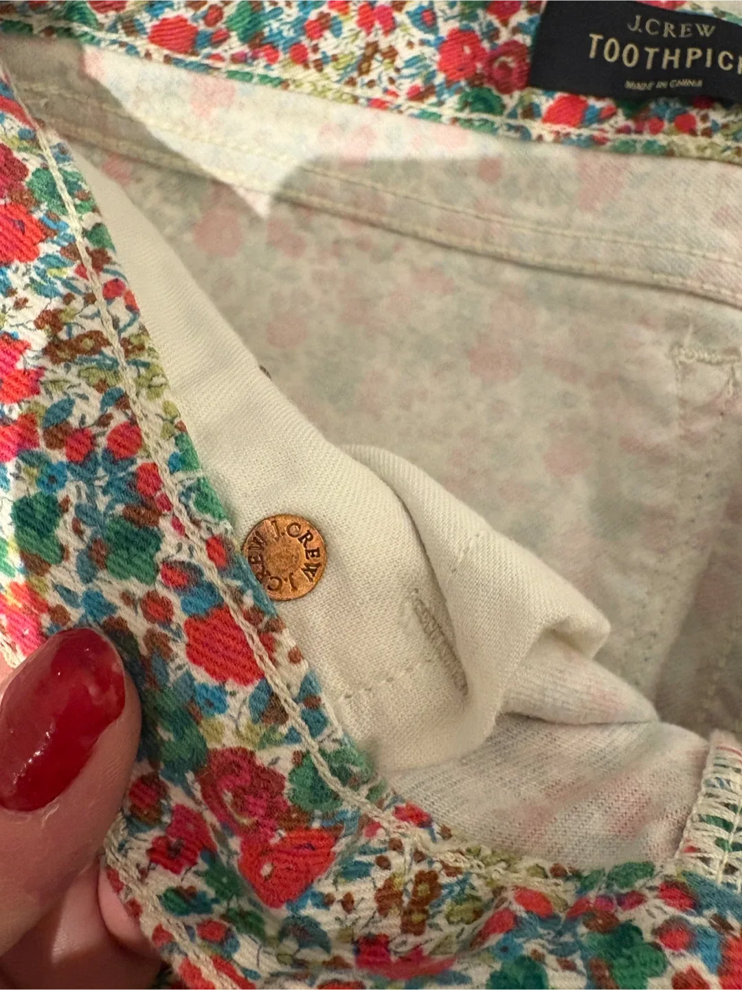 J.Crew Toothpick Floral Jeans - Size 29 image indicator(3)