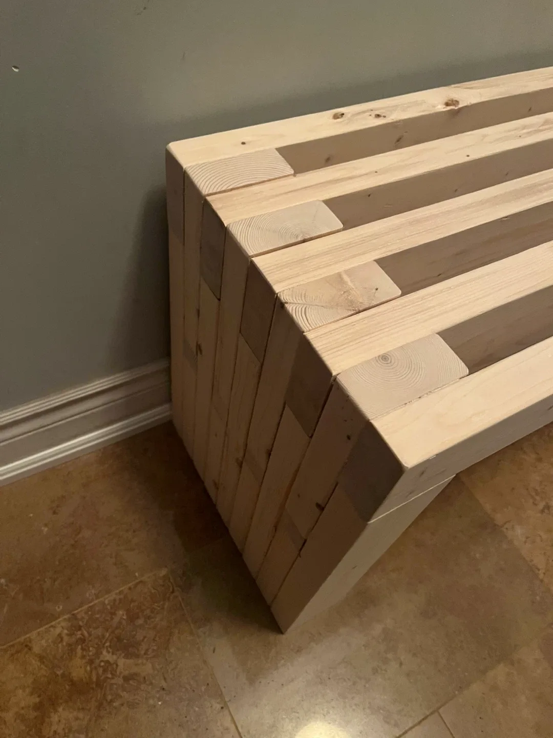 Wooden Slatted hallway bench image indicator(3)