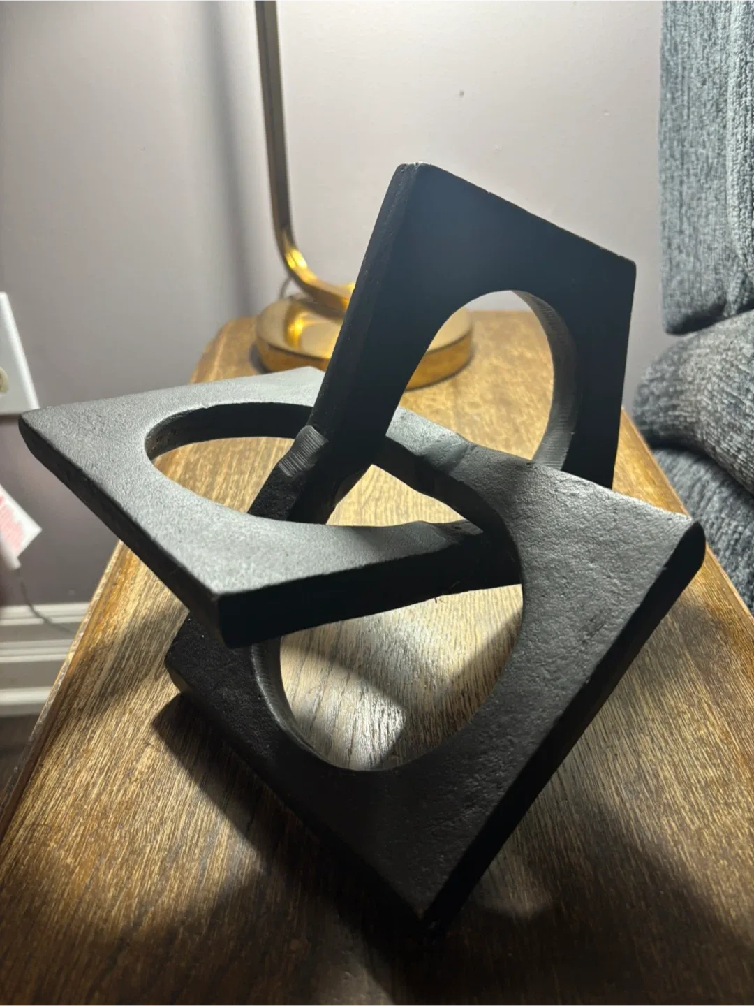 HomeSense Black Metal Geometric Sculpture image indicator(3)