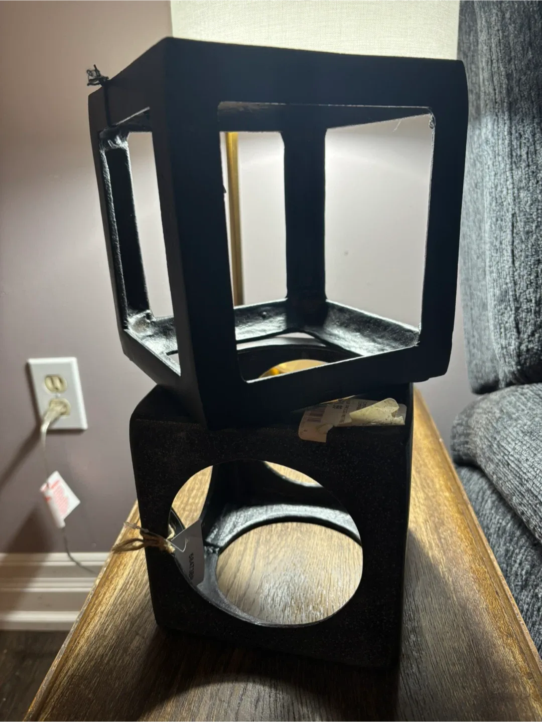 HomeSense Black Metal Geometric Sculpture