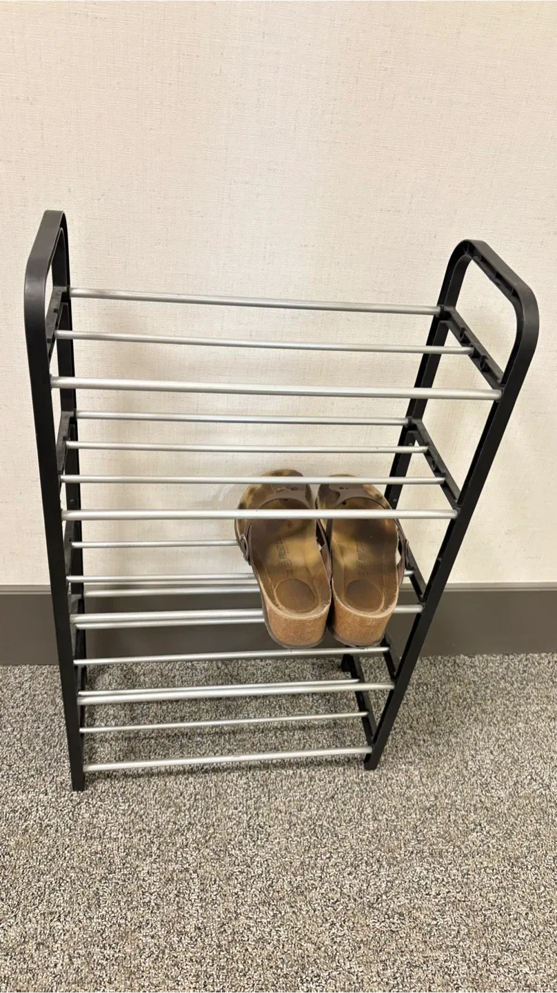 Black Metal and plastic Shoe Rack
