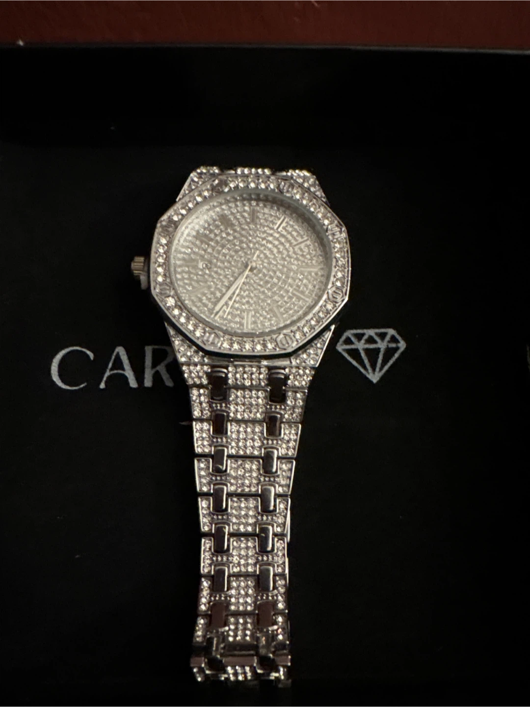 18k Gold SS Iced out Moissanite CARTICE watch  New