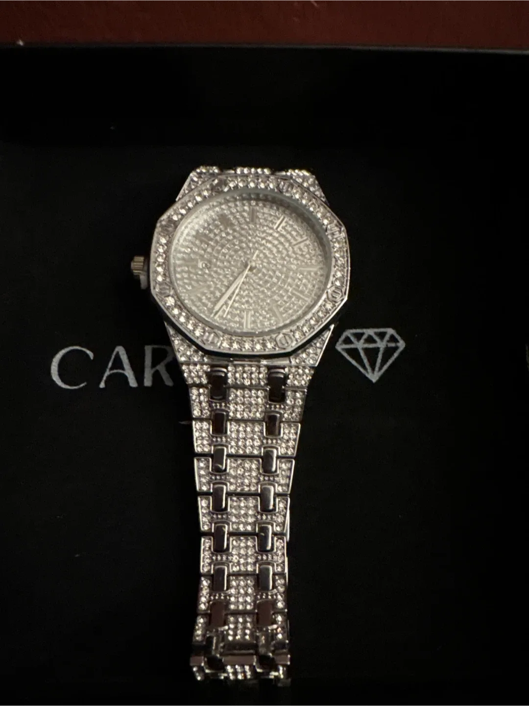 18k Gold SS Iced out Moissanite CARTICE watch  New