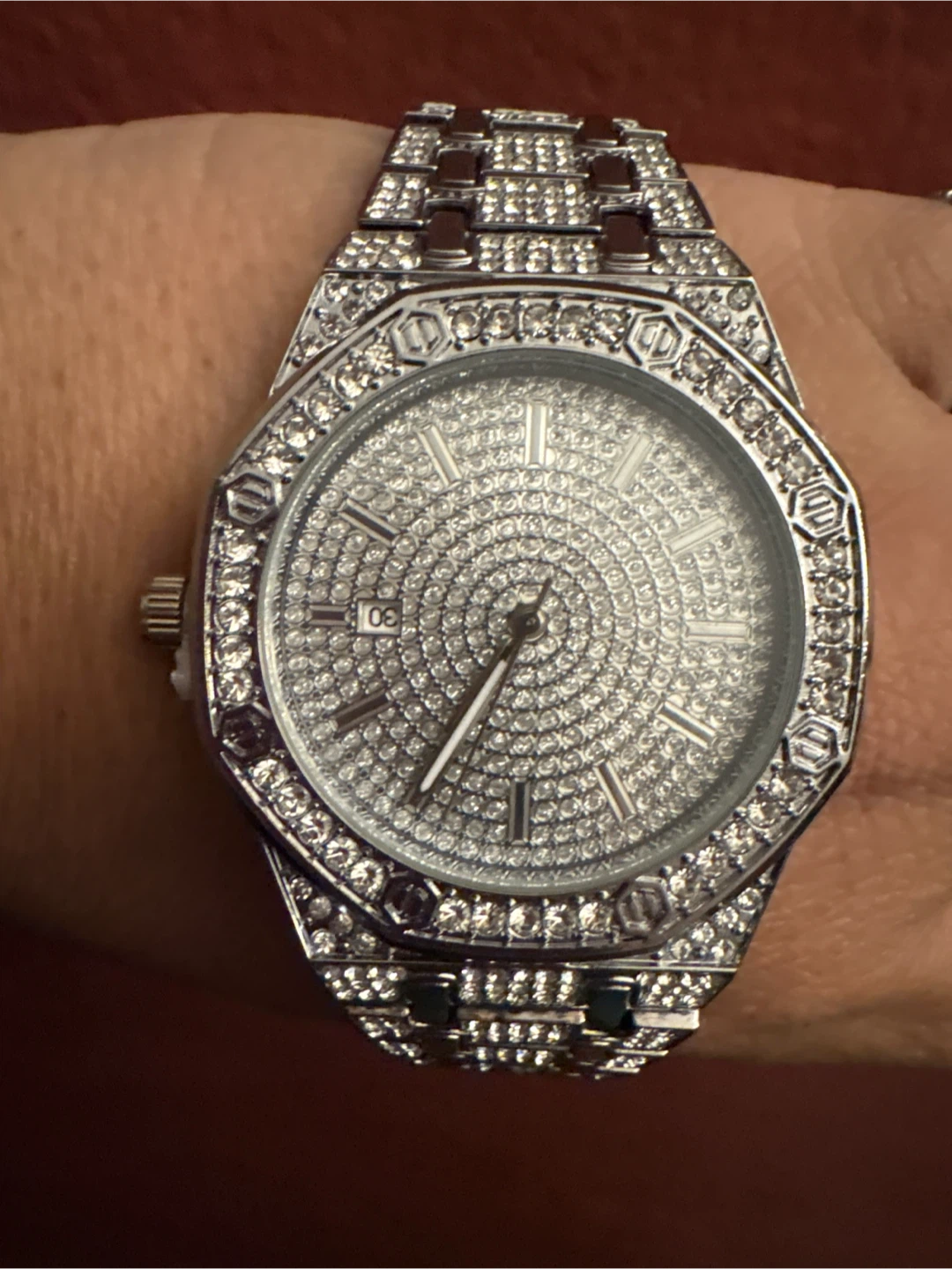 18k Gold SS Iced out Moissanite CARTICE watch  New - photo 5