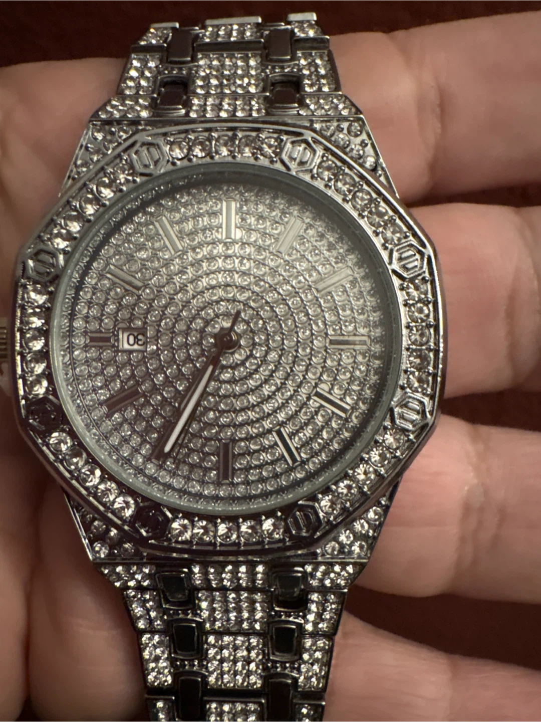 18k Gold SS Iced out Moissanite CARTICE watch  New - photo 2