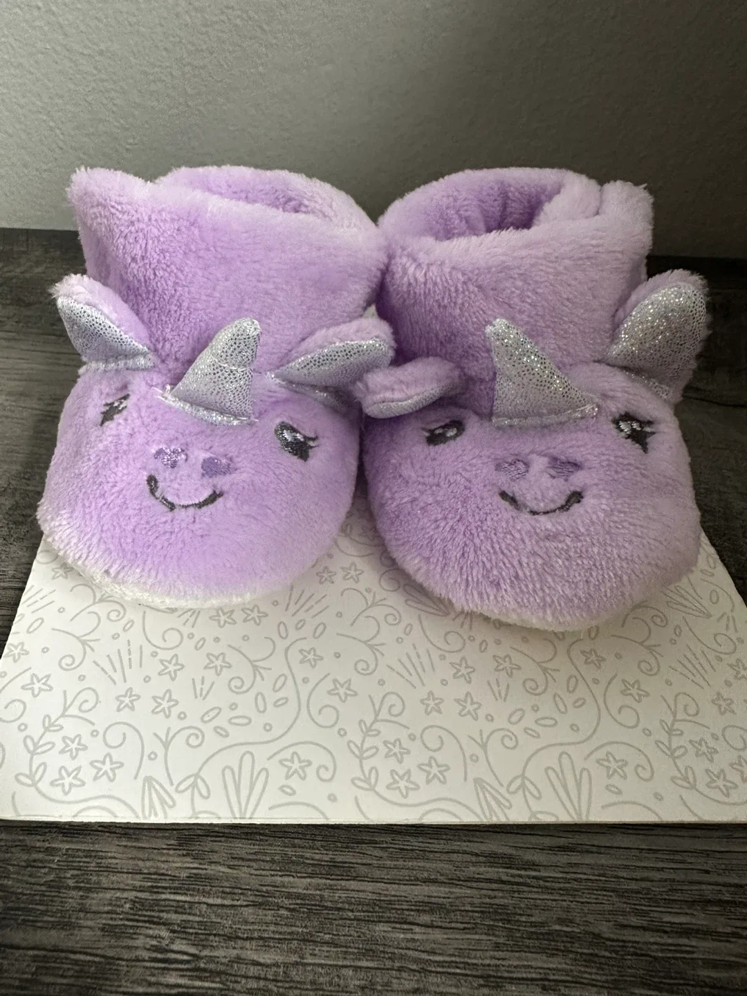 My Baby Boutique Lilac Unicorn Booties (0-6M)