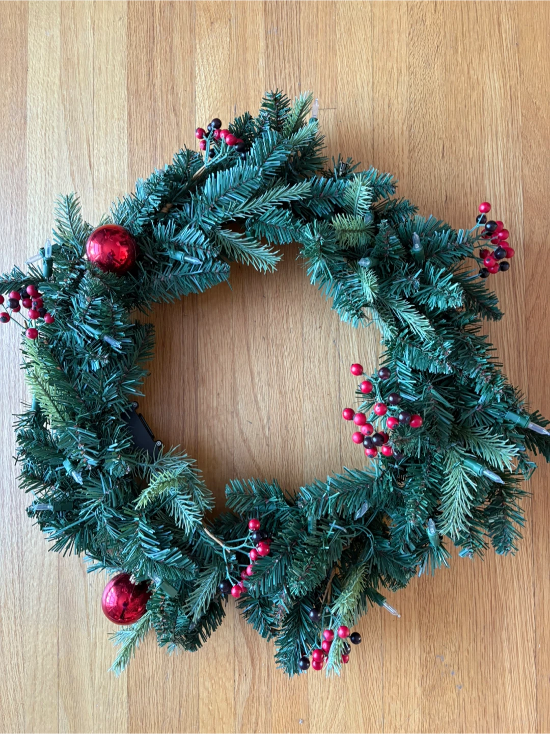 Christmas Wreath with Red Ornaments