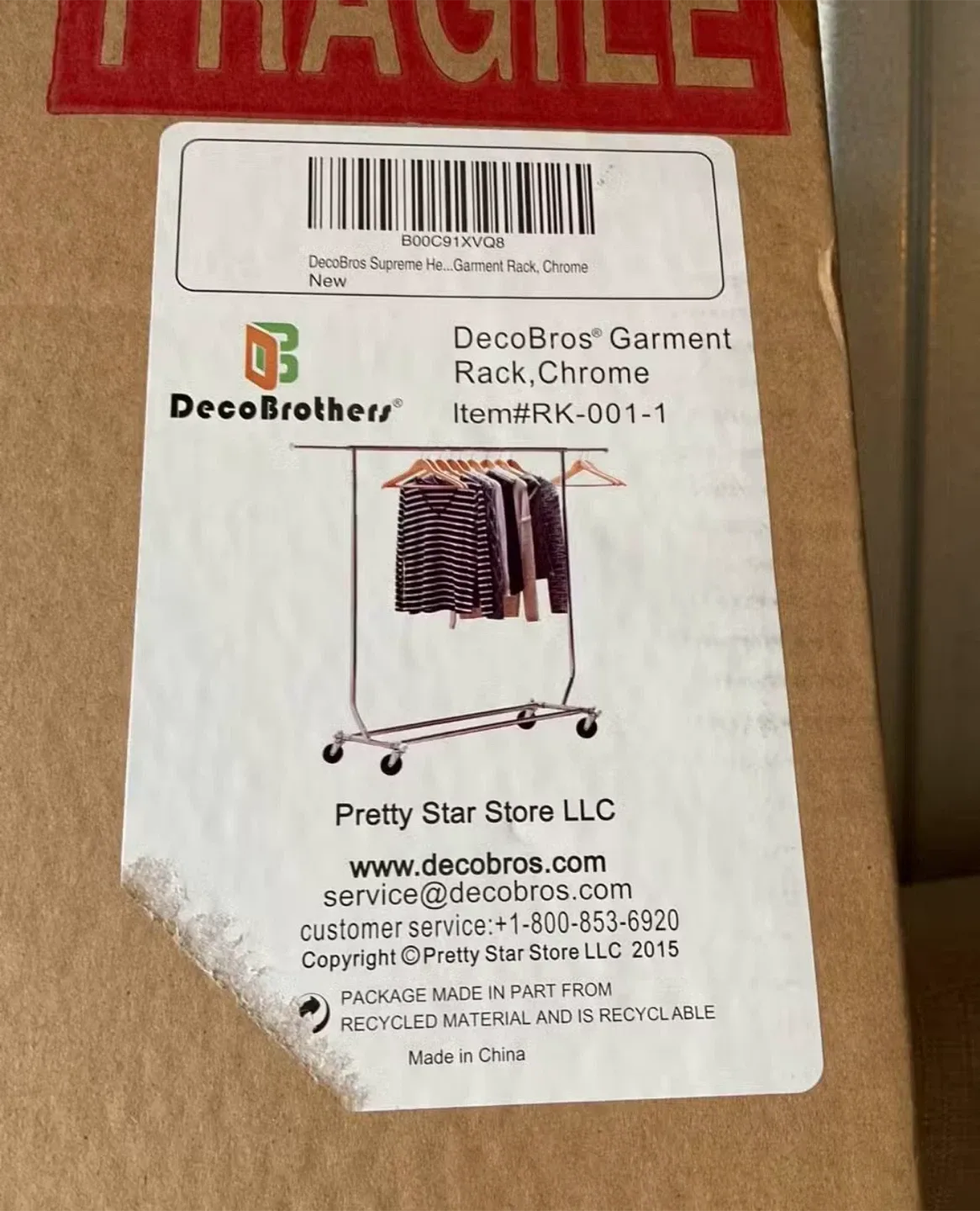 New DecoBros Chrome Garment Rack RK-001-1