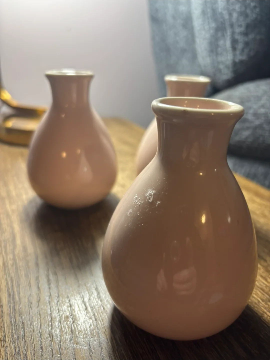 Set of 3 Small Pink Vases