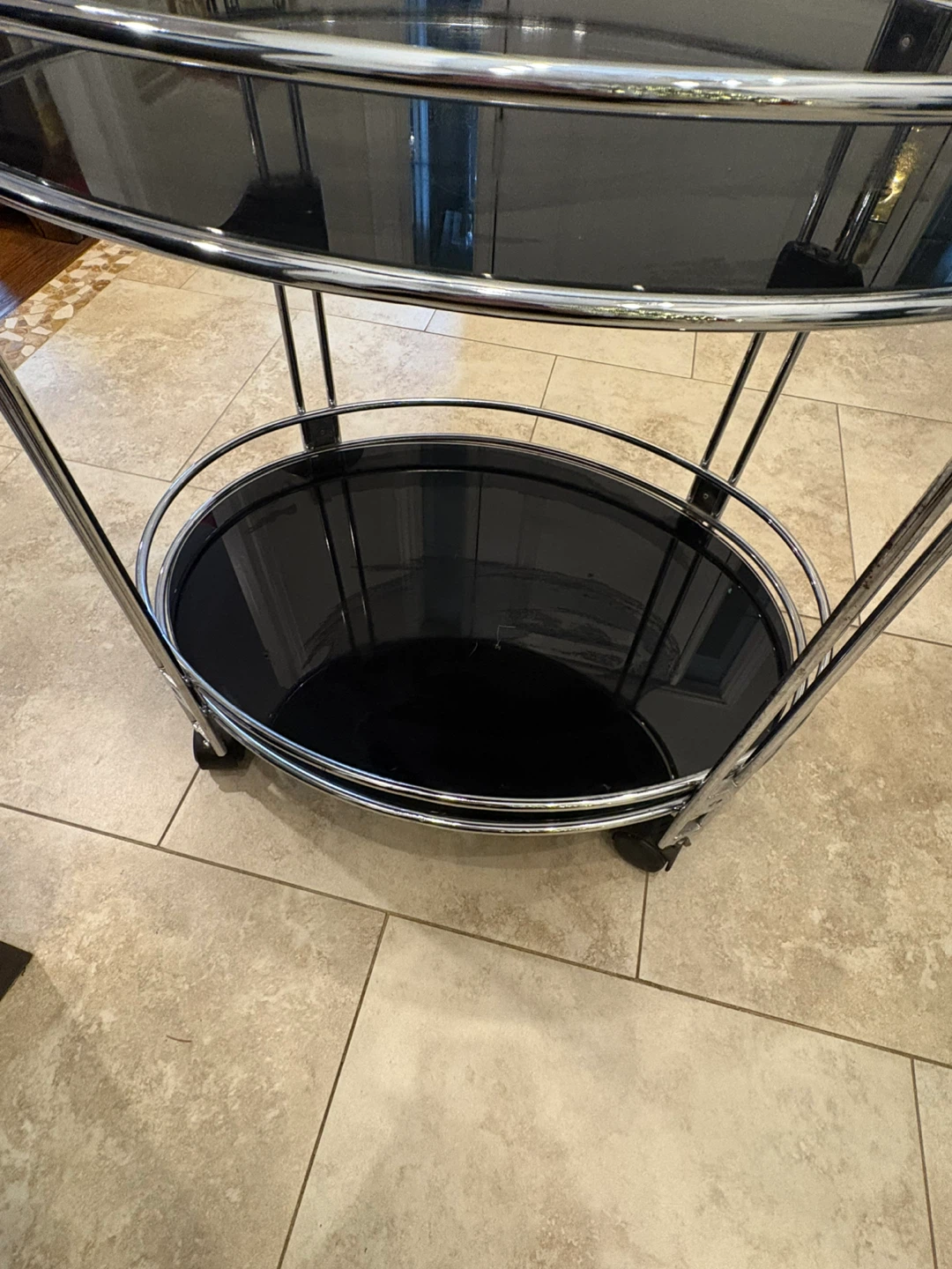 Bar Cart - Chrome and Black - photo 3