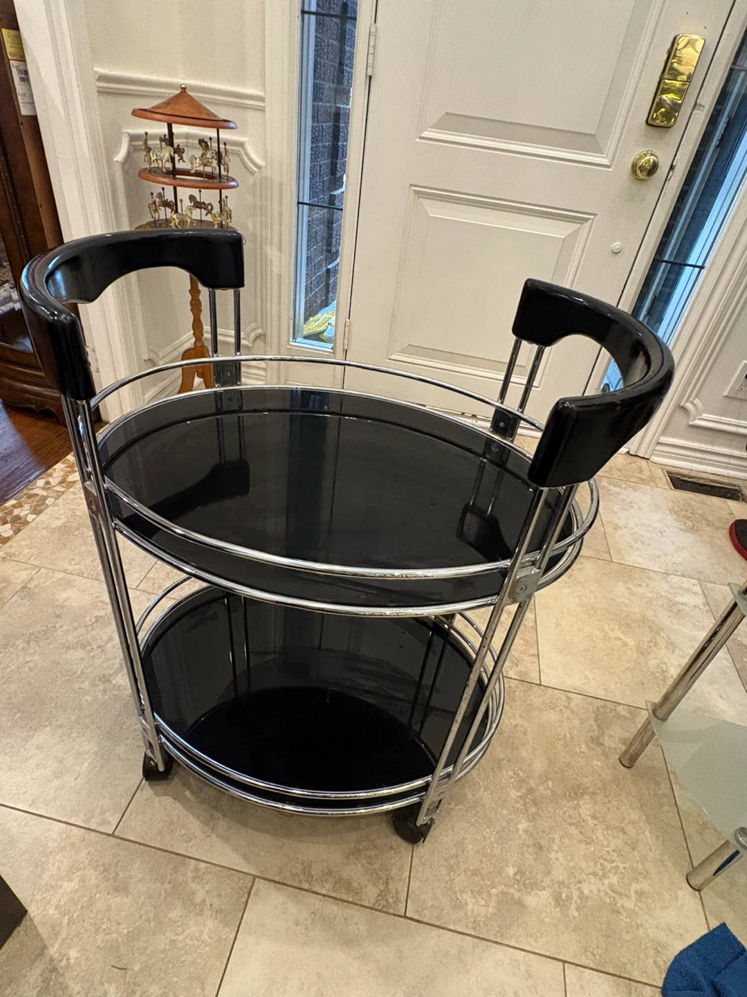 Bar Cart - Chrome and Black - photo 2