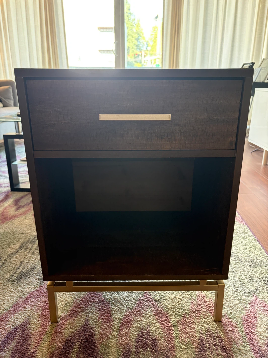 Wood Nightstand with Drawer