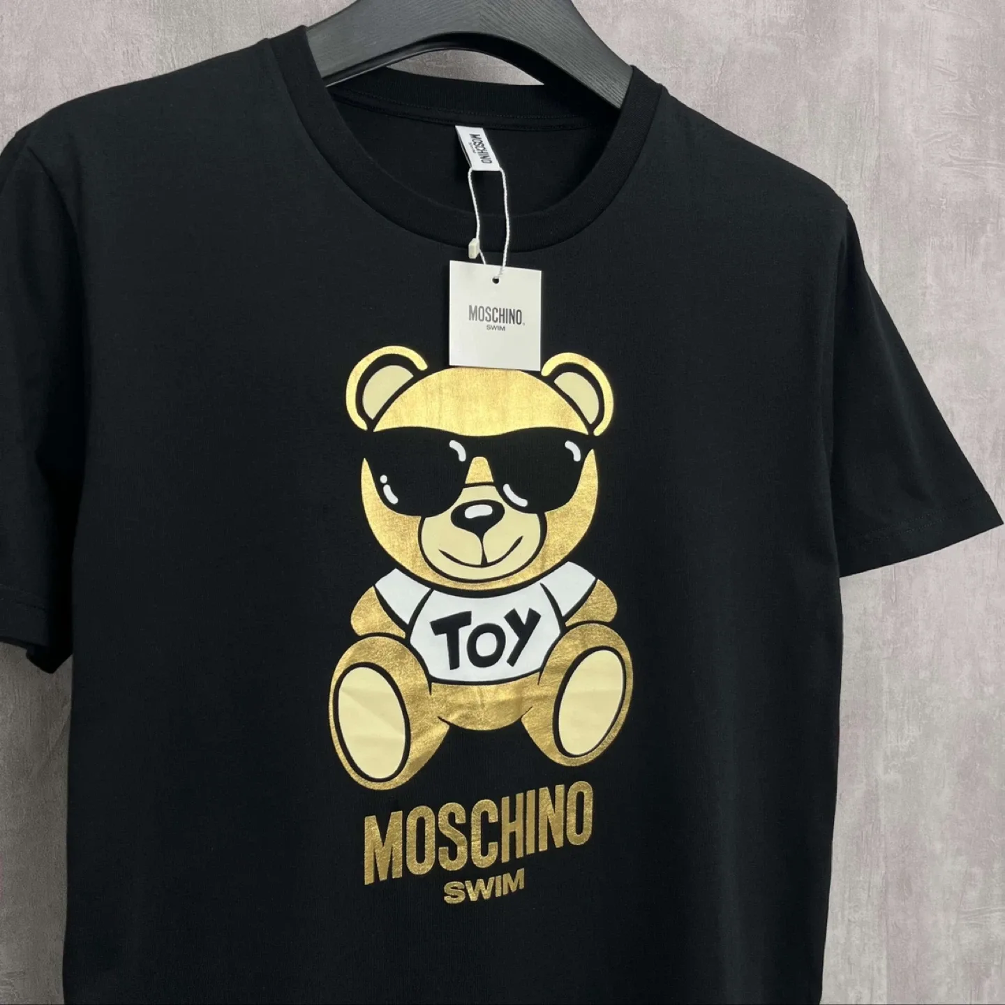 Moschino Swim Black T-Shirt with Gold Bear image indicator(2)