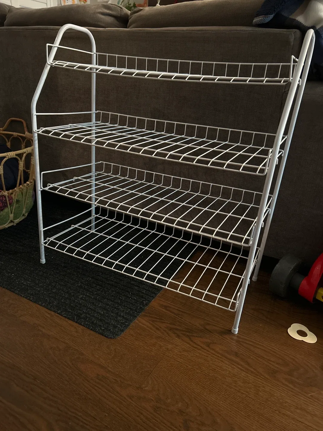 White Metal Wire Shelf Rack