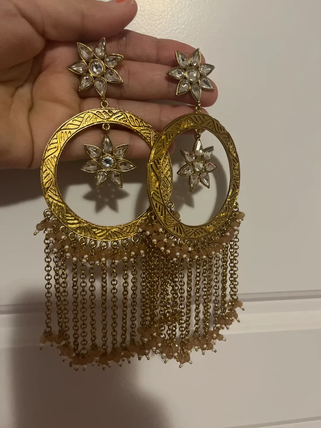 Gold Tone Statement Earrings