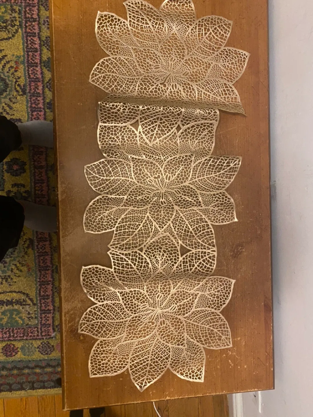 Gold Floral Table Runner -