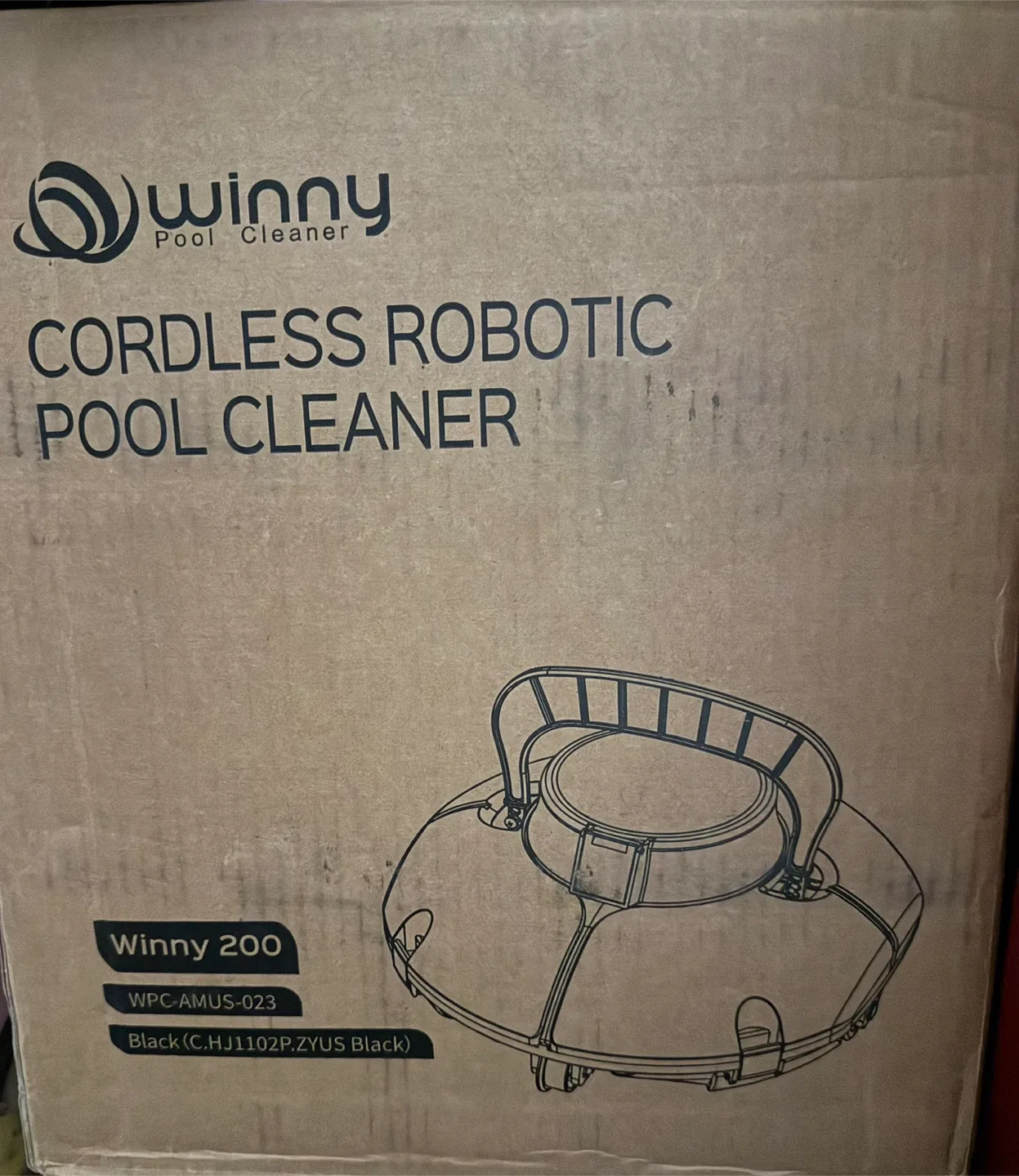 Winny 200 Cordless Robotic Pool Cleaner - Black