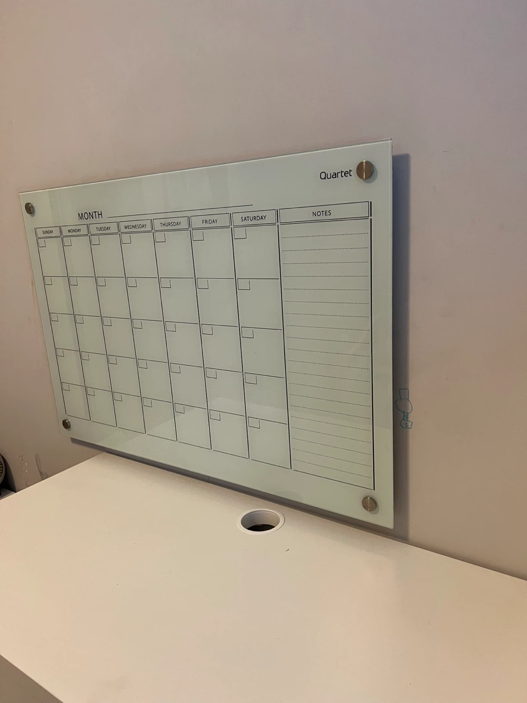 Quartet Infinity Glass Dry-Erase Calendar Board 36" x 24"