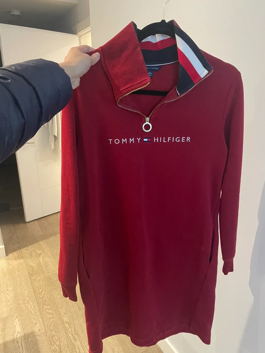 Tommy Hilfiger XS Red Quarter Zip Dress