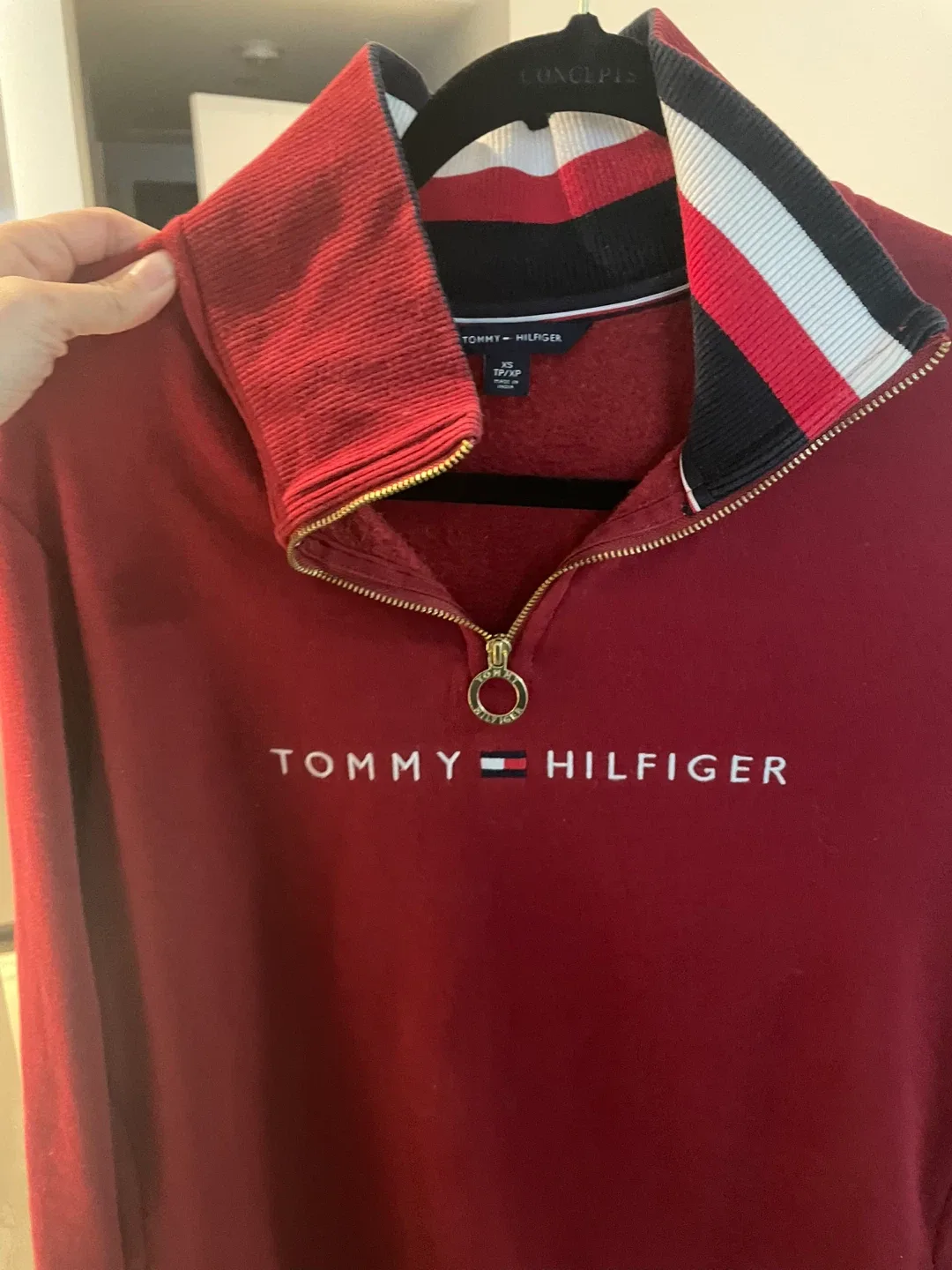 Tommy Hilfiger XS Red Quarter Zip Dress image indicator(4)