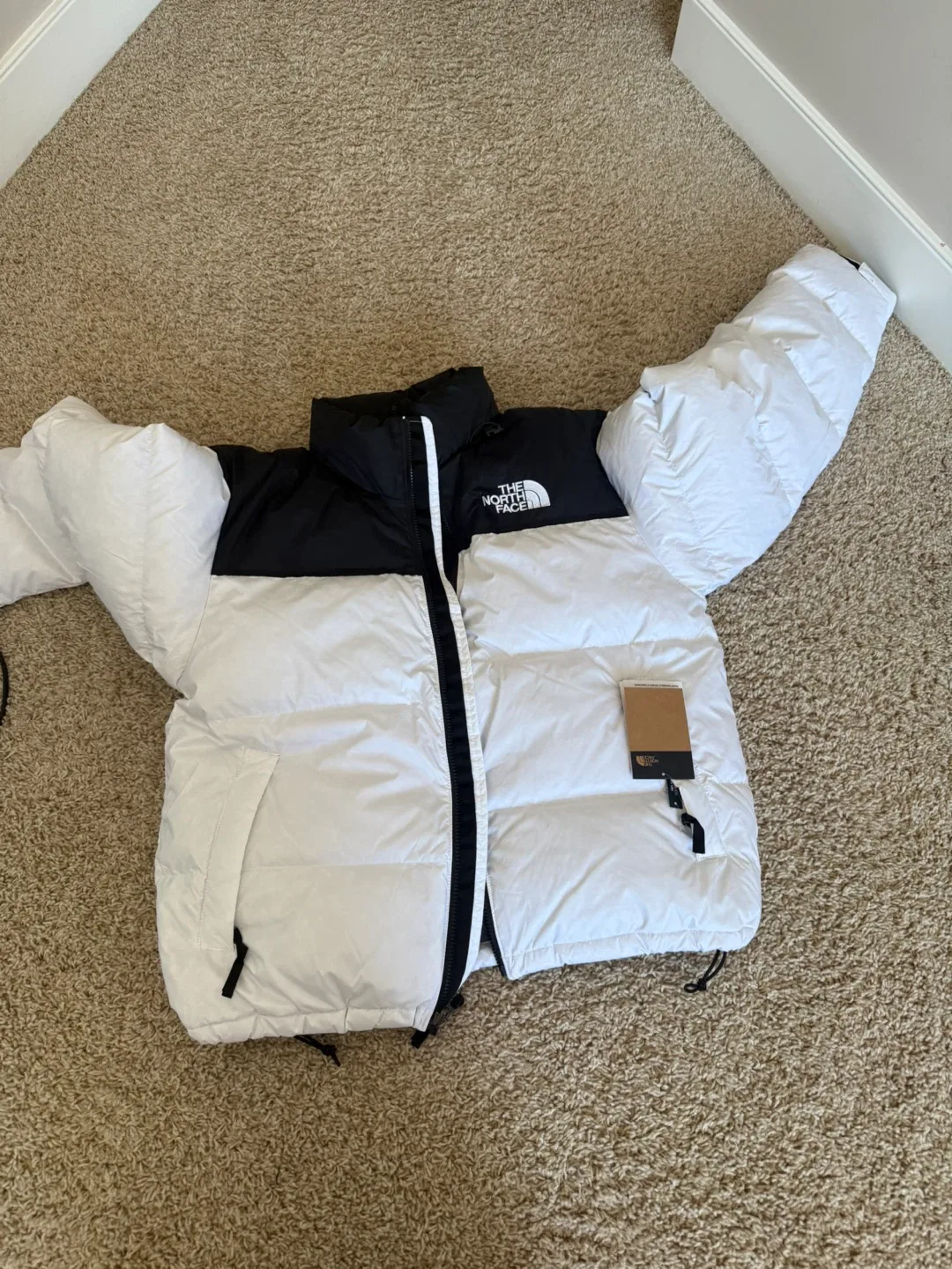 The North Face Nuptse Puffer Jacket - White & Black