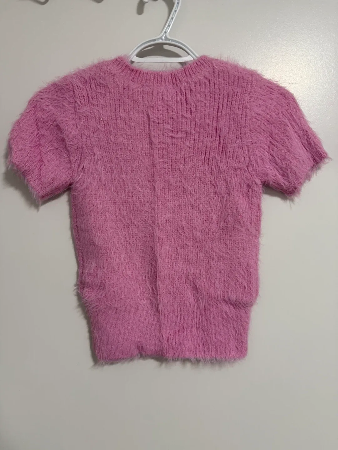 NWT- Zara Pink Embellished Fuzzy Top - Size M image indicator(2)