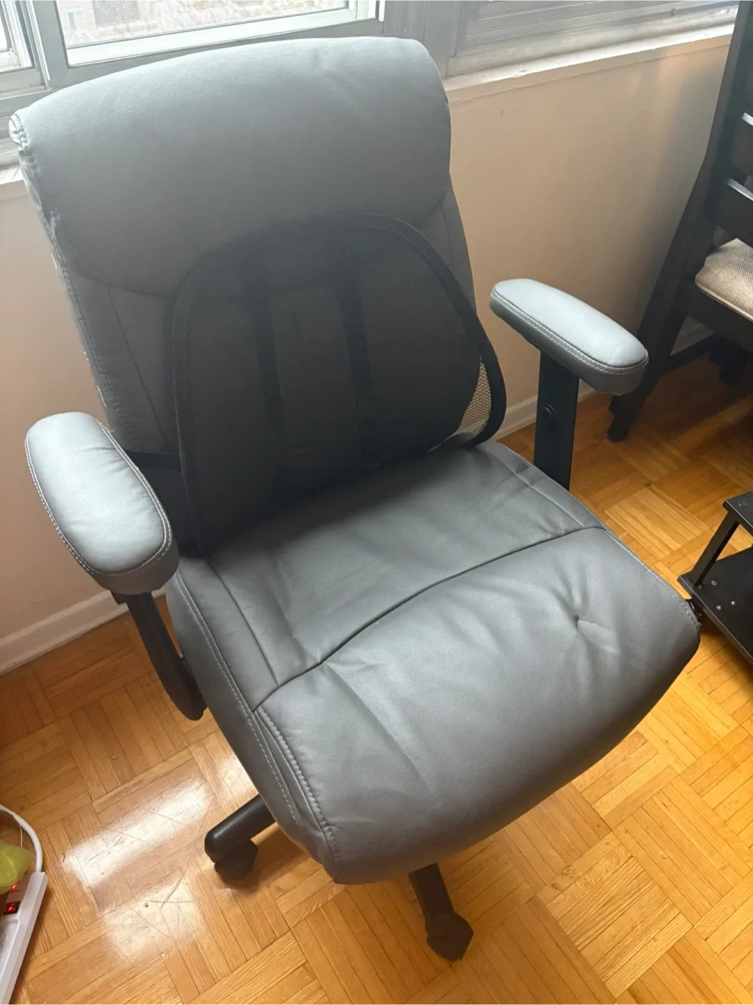 Grey Office Chair with Lumbar Support