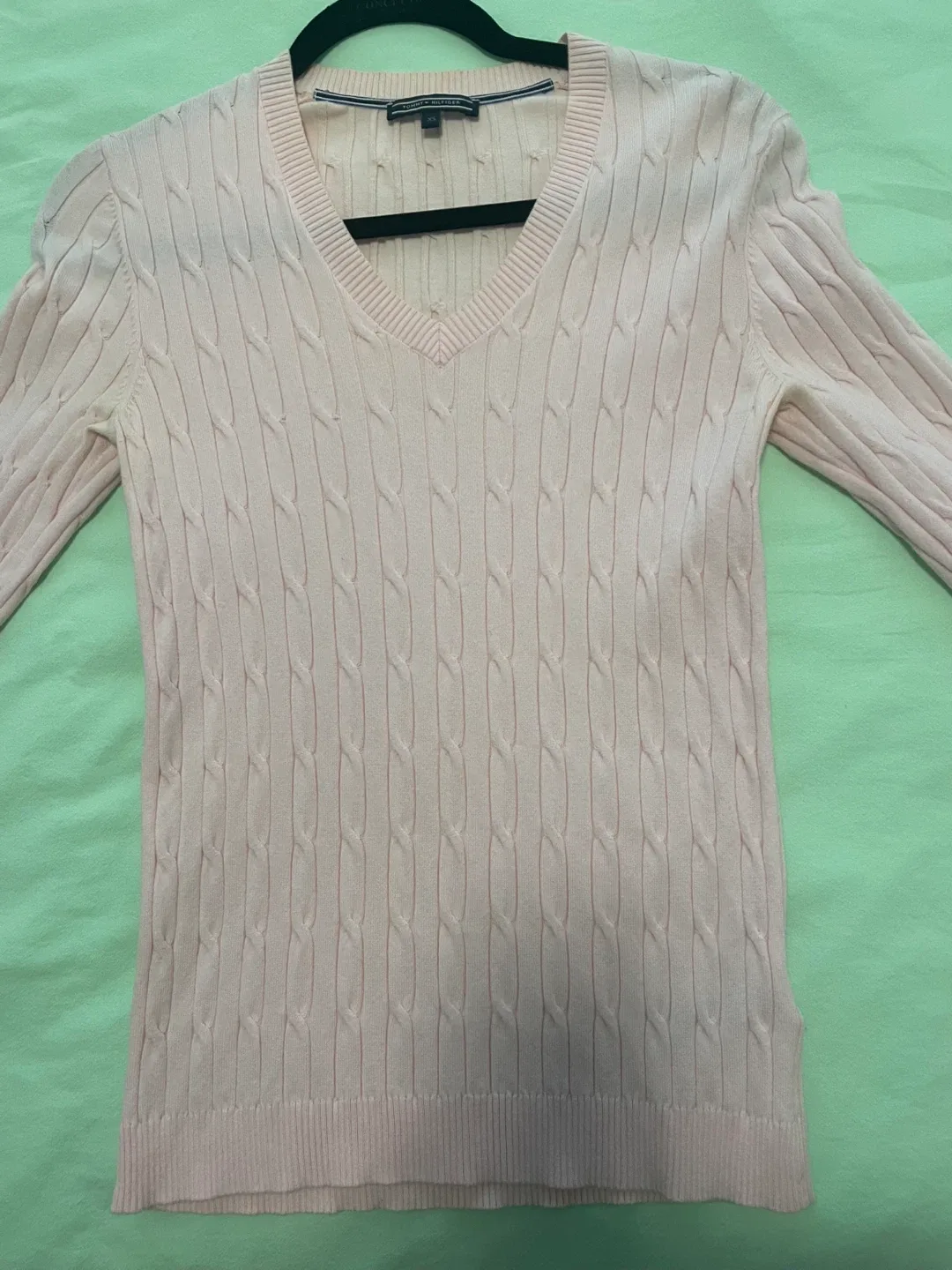 Tommy Hilfiger Pink Cable Knit Sweater - XS image indicator(3)