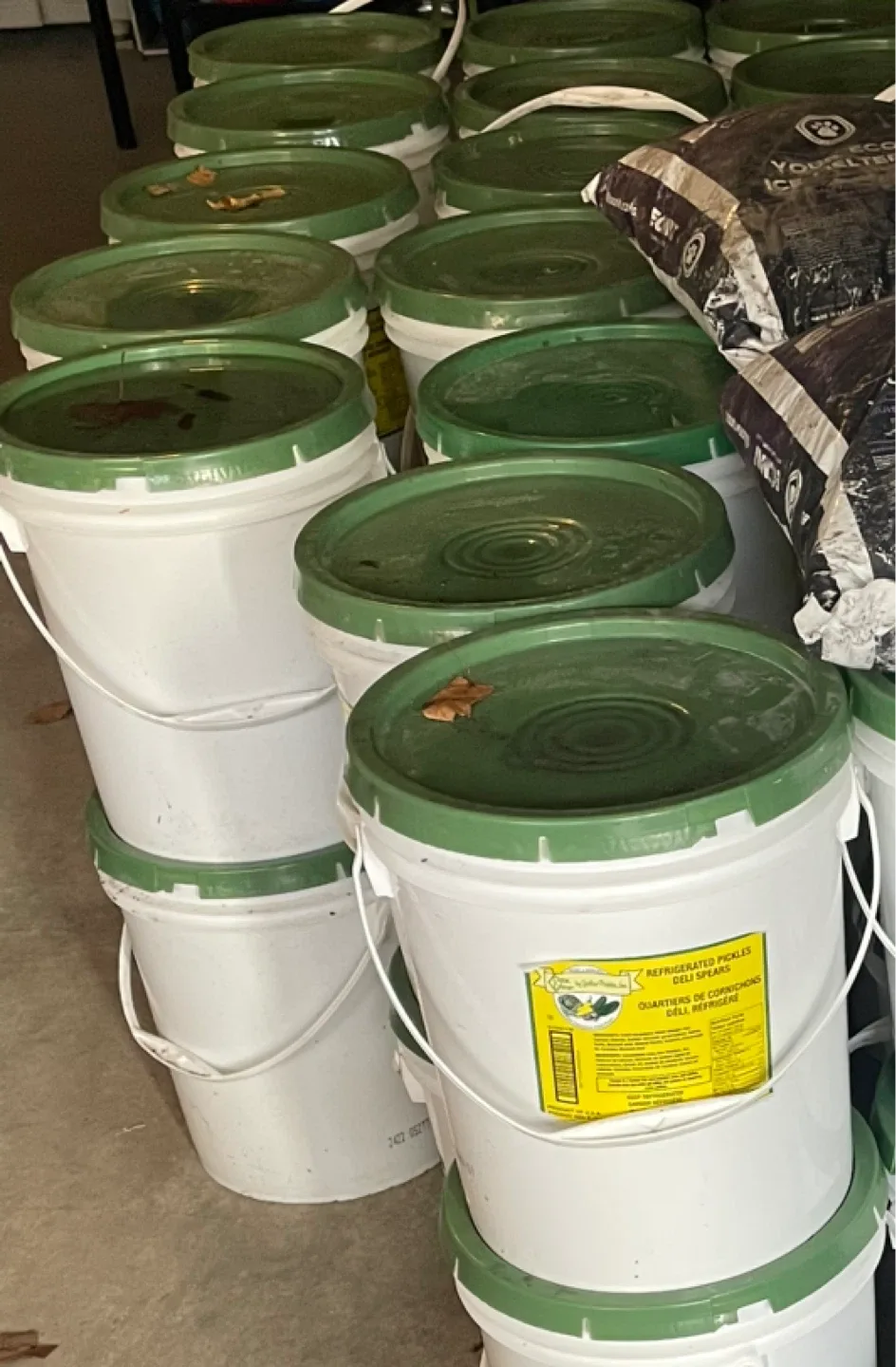 New 55-60lb bucket of treated driveway sidewalk salt