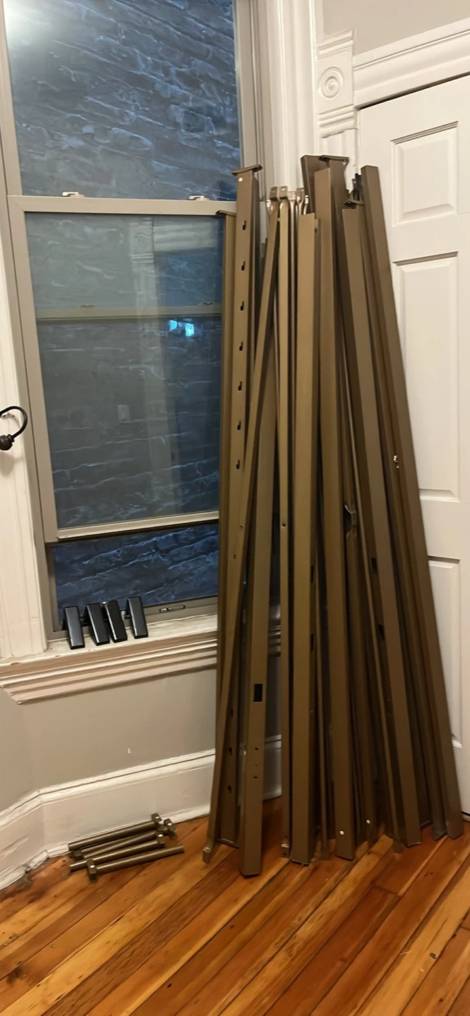 gold metal canopy bed frame - king - photo 3