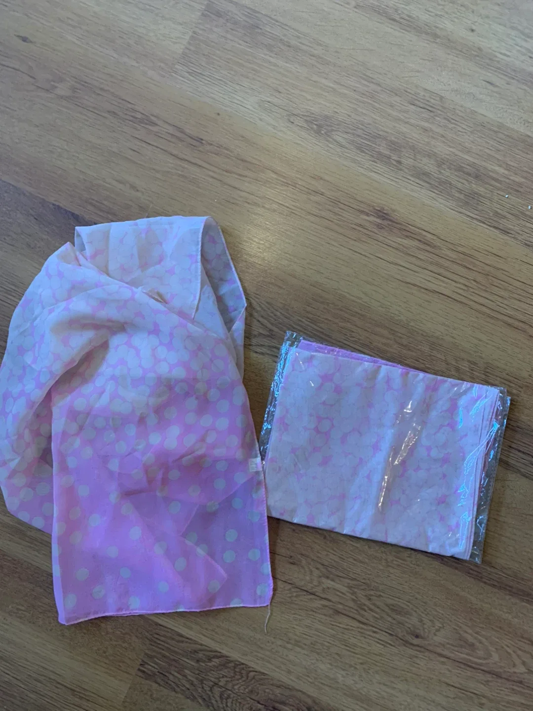 2 Pink silky Floral Scarves - one New in Package