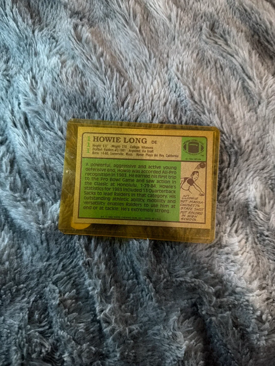 Howie Long 1984 Topps Raiders Football Card image indicator(2)