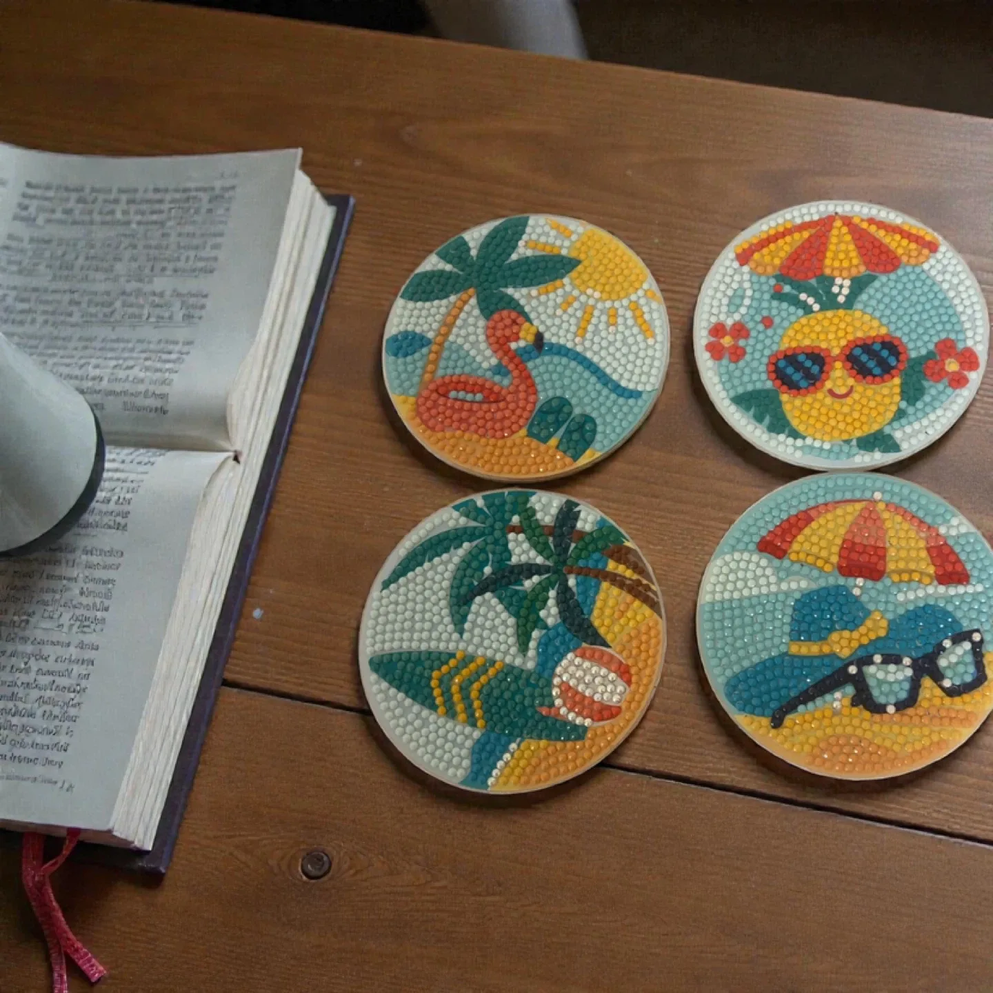Set of 4 Summer Theme Diamond Art Coasters image indicator(8)