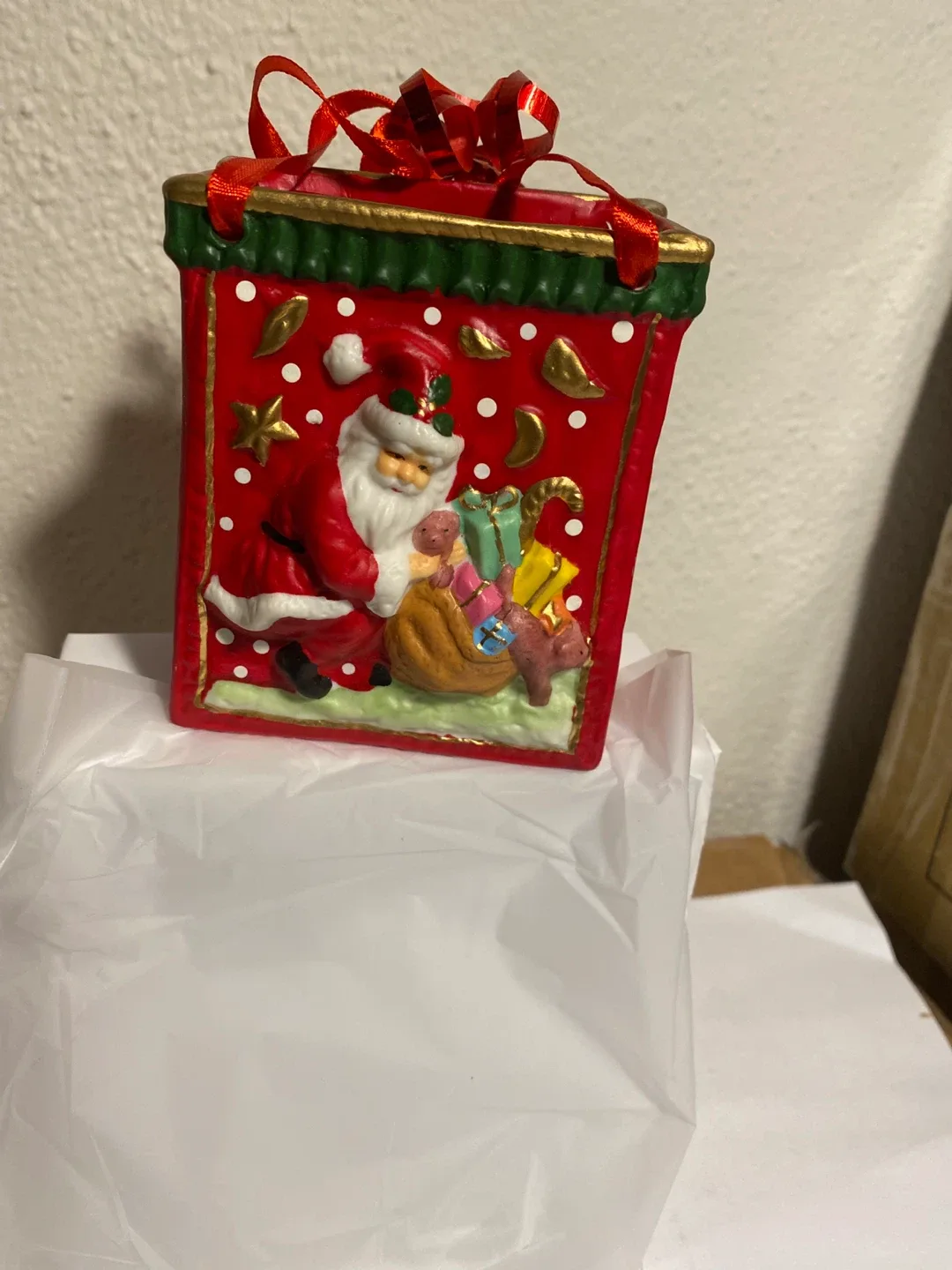 Santa Gift Box Christmas Ornament