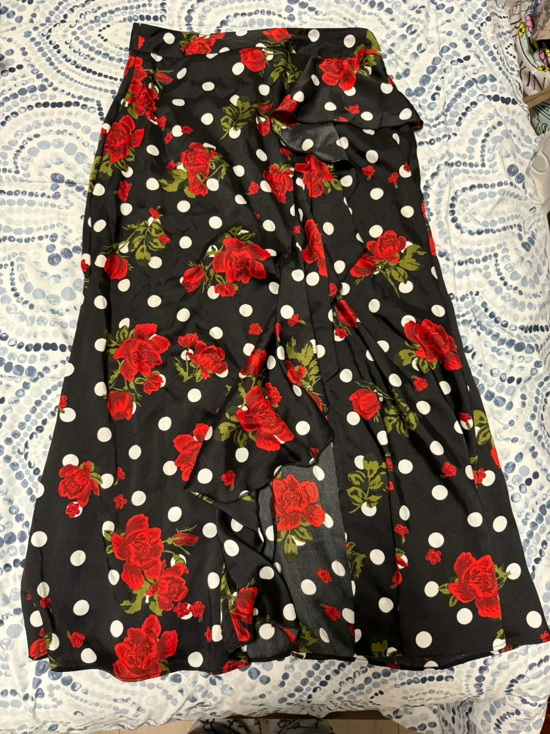 Zara Floral Polka Dot Skirt - Size Small