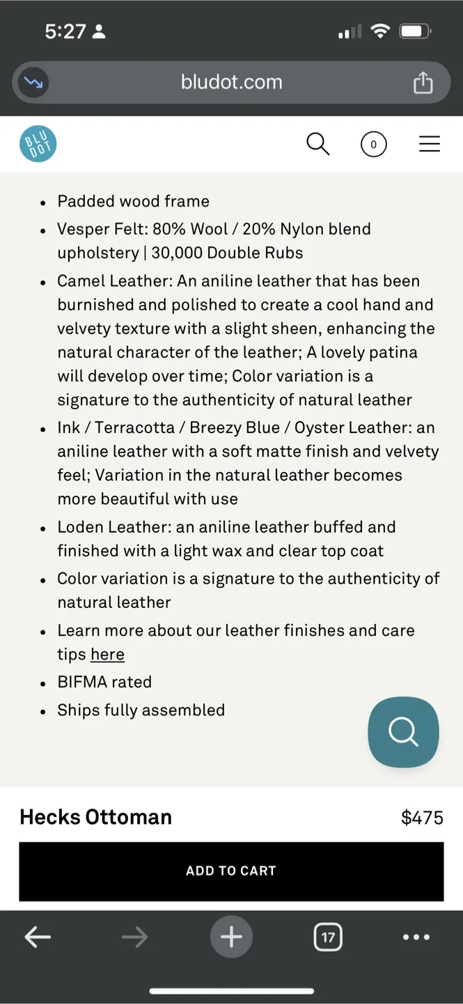 Blu Dot Hecks Ottoman - Terracotta image indicator(5)