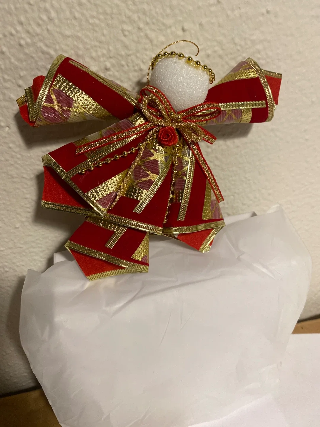 Red & Gold Angel Ornament