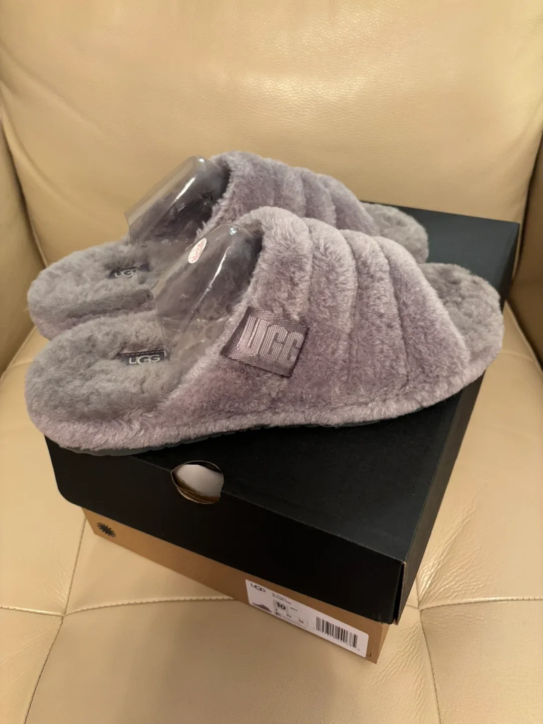 New UGG Fluff Yeah Slides, Size 10, Grey image indicator(5)