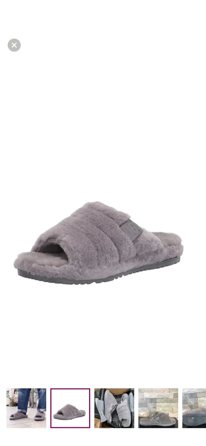 New UGG Fluff Yeah Slides, Size 10, Grey image indicator(7)
